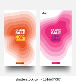 Dynamic Modern Fluid Mobile For Flash Sale Banners. Editable Post Template Social Media Banners For Digital Marketing. Flash Sale 40% Discount. 