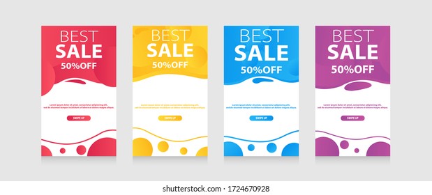 Dynamic modern fluid mobile for flash sale banners. Sale banner template design, Flash sale special offer set