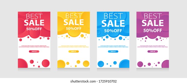 Dynamic modern fluid mobile for flash sale banners. Sale banner template design, Flash sale special offer set