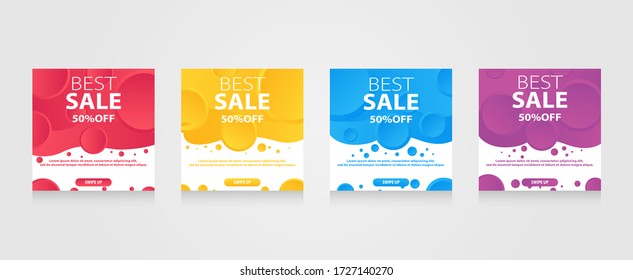 Dynamic modern fluid mobile for flash sale banners. Sale banner template design, Flash sale special offer set