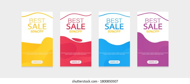 Dynamic modern fluid mobile for flash sale banners. Sale banner template design, Flash sale special offer set