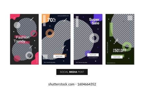 Dynamic modern fluid mobile for promotion sale banners. Editable sale banner template design. Sale special offer set banner