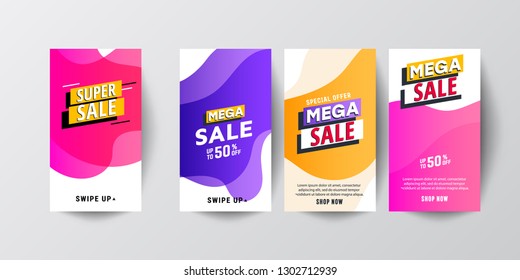 Dynamic modern fluid mobile Sale banners. Sale banner template design, Big sale special offer set