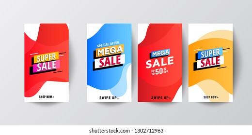 Dynamic modern fluid mobile Sale banners. Sale banner template design, Big sale special offer set