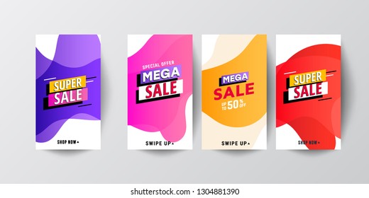 Dynamic modern fluid mobile Sale banners. Sale banner template design, Big sale special offer set