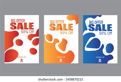 Dynamic modern fluid mobile for sale banners,cover template design