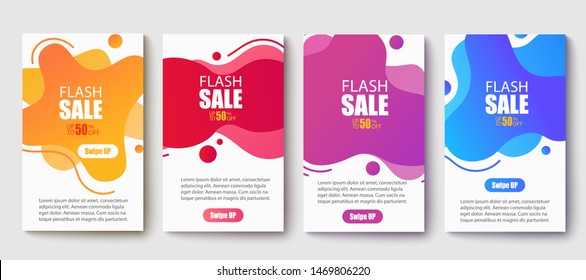 	
Dynamic modern fluid mobile for sale banners. Sale banner template design, Super sale special offer set.Vector illustration