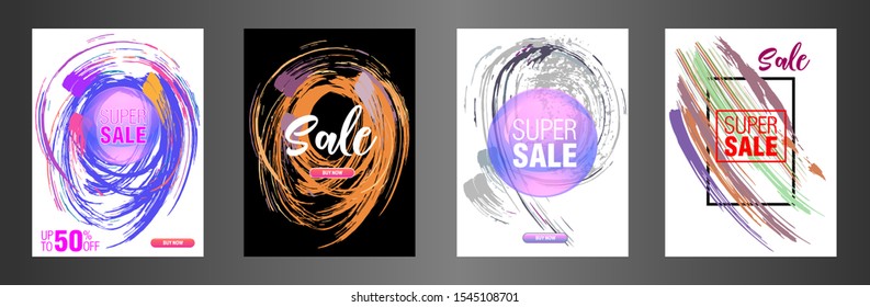 Dynamic modern fluid mobile for sale banners. Sale banner template design, Super sale special offer set.Vector illustration