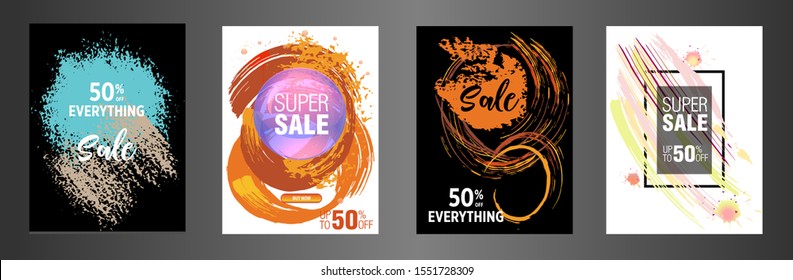 Dynamic modern fluid mobile for sale banners. Sale banner template design, Super sale special offer set.Vector illustration