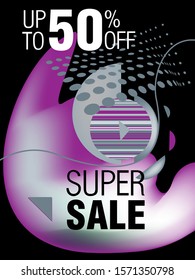 Dynamic modern fluid mobile for sale banners. Sale banner template design, Super sale special offer set.Vector illustration