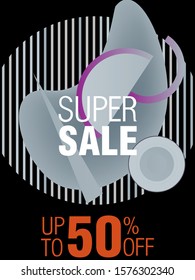 Dynamic modern fluid mobile for sale banners. Sale banner template design, Super sale special offer set.Vector illustration