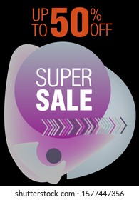 Dynamic modern fluid mobile for sale banners. Sale banner template design, Super sale special offer set.Vector illustration