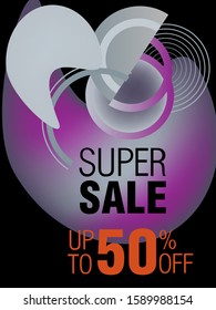 Dynamic modern fluid mobile for sale banners. Sale banner template design, Super sale special offer set.Vector illustration