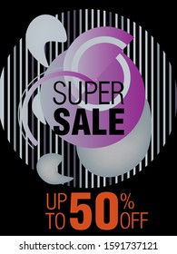 Dynamic modern fluid mobile for sale banners. Sale banner template design, Super sale special offer set.Vector illustration