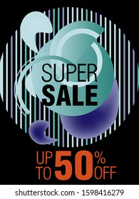 Dynamic modern fluid mobile for sale banners. Sale banner template design, Super sale special offer set.Vector illustration