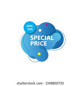 Dynamic modern fluid mobile for sale banners. Sale banner template design isolated on white background, suitable for social media, coupon, label, brochure, badge, poster, price tag. Sale promotion