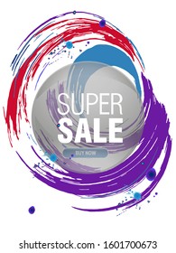 Dynamic modern fluid mobile for sale banners. Sale banner template design, Super sale special offer set.Vector illustration