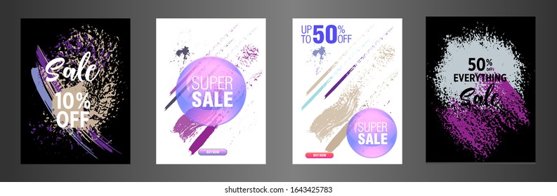 Dynamic modern fluid mobile for sale banners. Sale banner template design, Super sale special offer set.Vector illustration