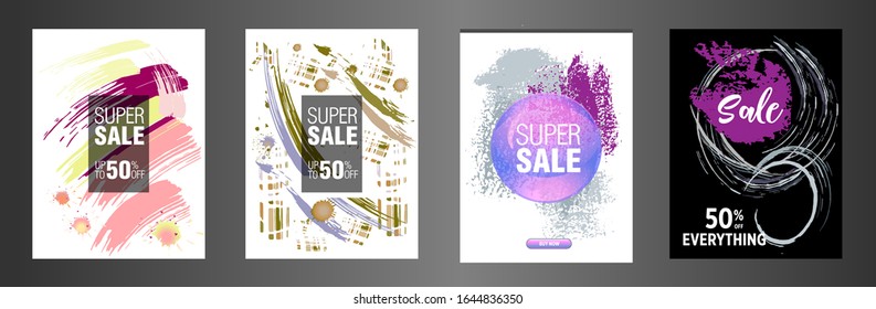 Dynamic modern fluid mobile for sale banners. Sale banner template design, Super sale special offer set.Vector illustration