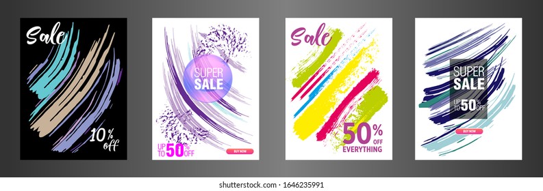 Dynamic modern fluid mobile for sale banners. Sale banner template design, Super sale special offer set.Vector illustration