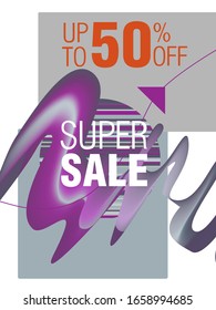 Dynamic modern fluid mobile for sale banners. Sale banner template design. Super sale special offer set. Vector illustration