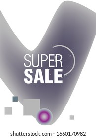 Banners dinámicos modernos de fluido móvil para la venta. Diseño de plantilla de banner de venta. Oferta especial de superventa. Ilustración del vector