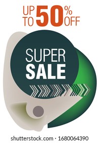 Dynamic modern fluid mobile for sale banners. Sale banner template design. Super sale special offer set. Vector illustration