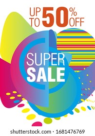 Dynamic modern fluid mobile for sale banners. Sale banner template design. Super sale special offer. Vector illustration