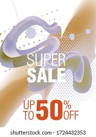 Dynamic modern fluid mobile for sale banners. Sale banner template design. Super sale special offer set. Vector illustration