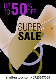 Dynamic modern fluid mobile for sale banners. Sale banner template design. Super sale special offer set. Vector illustration.
