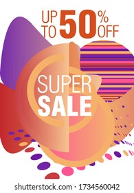 Dynamic modern fluid mobile for sale banners. Sale banner template design. Super sale special offer set. Vector illustration