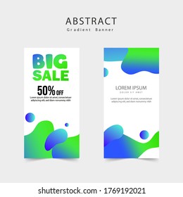 Dynamic modern fluid mobile for sale banners, Gradient color banner template design. Big Sale Vector Illustration