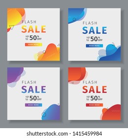 Dynamic modern fluid for sale banners. Flash sale banner template design, Sale Banners can use for social media