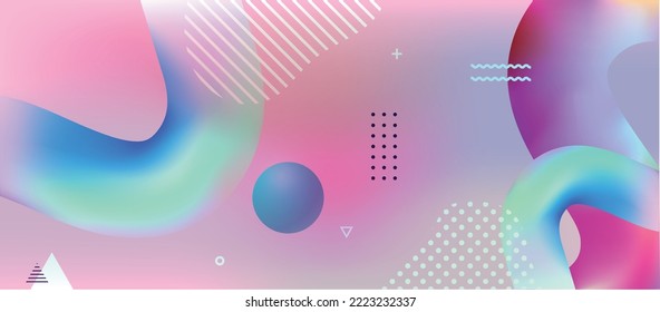 El fondo de las formas dinámicas de fluido moderno. Afiche de formas líquidas con gradiente vibrante. Ilustración vectorial. Plantilla de diseño futurista para cubiertas, carteles, carteles, volantes, presentaciones, tarjetas, carteles, anuncios