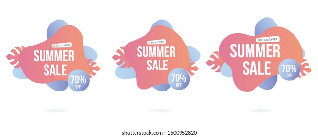 Dynamic modern geometric and fluid for summer sale. Special offer and sale discount up to 70% template design