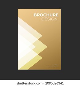 Dynamic modern golden brochure, leaflet, cover template design. Geometric triangle elements