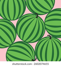 A dynamic modern graphic of watermelon, where geometric slices burst with bold colors and sharp lines