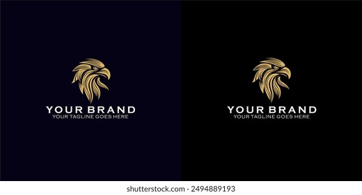 A dynamic modern masculine logo depicting an eagle gives the impression of strength, courage and wisdom
