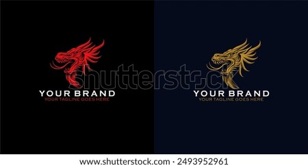 A dynamic modern masculine logo depicting a dragon gives an impression of strength, authority