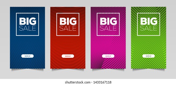 Dynamic Modern Minimal cover design for big sale colorful halftone gradient future geometric, Big sale banner design medsos