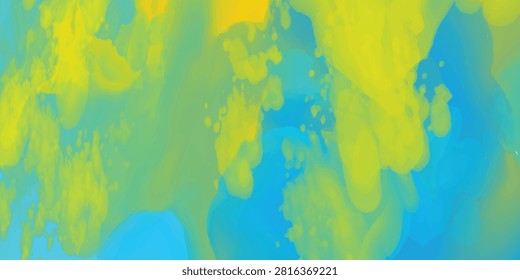 A dynamic, modern, minimalist grunge background with flowing yellow and blue paint textures and an artistic blend. For color, a sports jersey and a sheer swimsuit model highlight a voluptuous, sexy body. eps 10