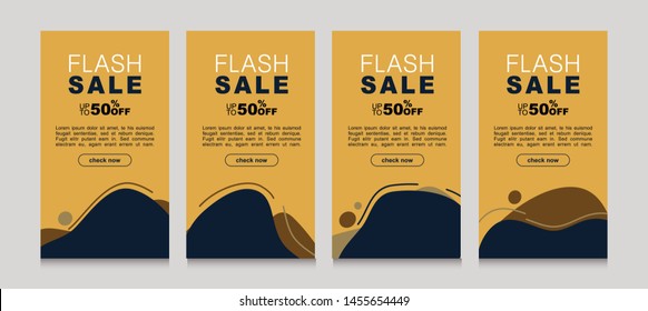 Dynamic modern mobile liquid banners set with modern soft color and editable texts. Flash sale special offer and discount template design. Web and Print ready.