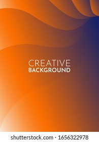 Dynamic modern orange, blue abstract liquid poster design. Fluid design for web landing poster banner mobile. Vector illustration of soft lines. Eps10. Futuristic liquid style creative background. 3d