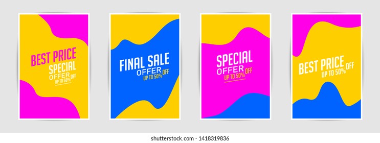 Dynamic modern Sale banners. Sale banner template design. Big sale special offer set. Banners, posters, cover design sale templates.