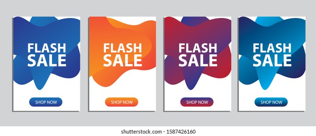 Dynamic modern shape mobile for flash sale banners. Sale banner template design, Flash sale special offer set