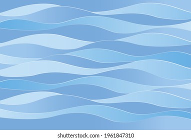 Dynamic modern simple fluid blue color gradient wave background with line effects. Vector Illustration for wallpaper, background, banner