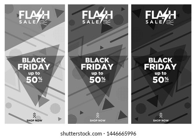 Dynamic modern stories insta mobile for flash sale banners. Sale banner template design  Flash sale special offer set
