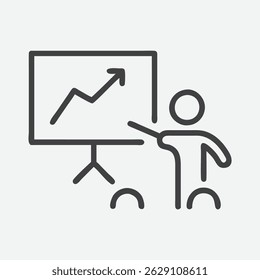 Ícone de treinamento dinâmico e moderno em estilo Clean Line Art.
