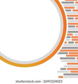 Design de fundo abstrato moderno dinâmico Twibbon com elementos gráficos vibrantes em laranja e cinza perfeitos para apresentações contemporâneas