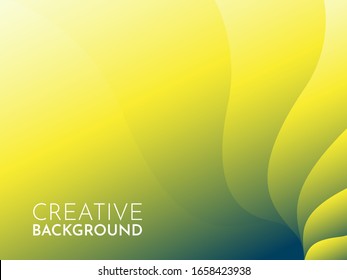 Dynamic modern yellow, green abstract liquid poster design. Fluid design for web landing poster banner mobile. Vector illustration of soft lines. Eps10. Futuristic liquid style creative background. 3d